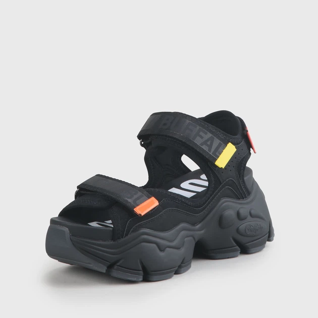 Sandały damskie na grubej podeszwie Buffalo Calzature 1602031 39 Czarne (4061516313769) - obraz 3