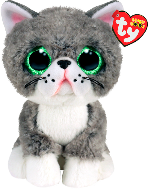 Дитяча м'яконабивна іграшка TY Beanie Boos Сірий котик Fergus 22 см (TY36581) - зображення 1