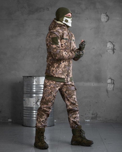 Зимовий тактичний костюм shredder на овчині піксель M - зображення 2