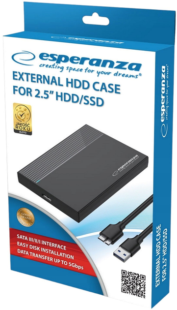 Зовнішня кишеня Esperanza для дисків HDD/SSD 2.5" Black (5901299958872) - зображення 4
