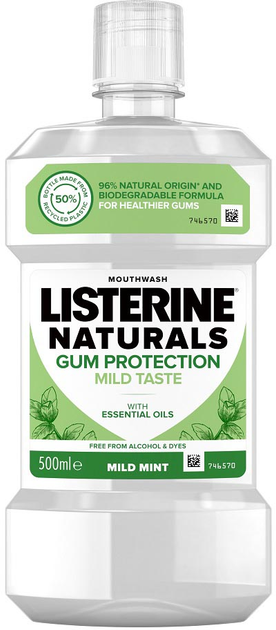 Ополіскувач для ротової порожнини Listerine Naturals Gum Protect 500 мл (3574661657462) - зображення 1