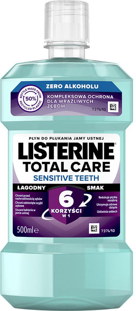Płyn do płukania jamy ustnej Listerine Total Care Sensitive 500 ml (3574661107455) - obraz 1