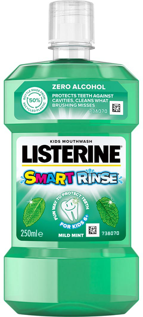 Płyn do płukania jamy ustnej Listerine Smart Rinse Mint dla dzieci 250 ml (3574661035246) - obraz 1
