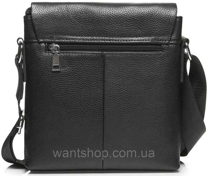 Мужская черная кожаная сумка-мессенджер Tiding Bag 75-5271 - изображение 5