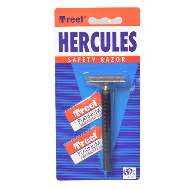 Верстат Т образний для гоління Treet Hercules з пластиковою ручкою + 2 леза в подарунок - Фото 1 Верстат Т образний для гоління Treet Hercules з пластиковою ручкою + 2 леза в подарунок - зображення 1
