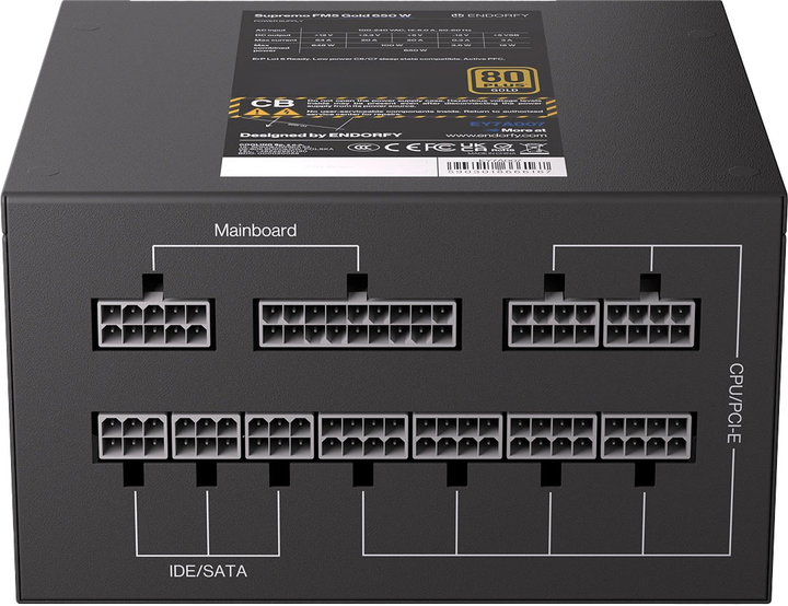 Блок живлення Endorfy Supremo FM5 Gold 650 W (EY7A007) - зображення 6