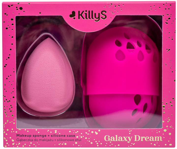 Gąbka do makijażu KillyS Galaxy Dream z silikonowym etui Różowa 2 szt (5902704172104) - obraz 1