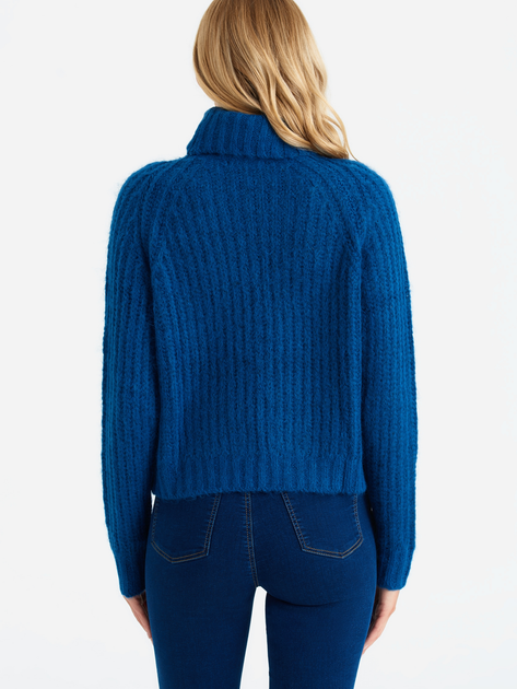 Sweter z golfem damski ciepły Greenpoint SWE6020034W2235M00 S Niebieski (5903245346771) - obraz 2