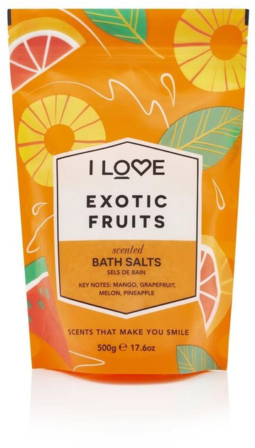 Солі для ванни I Love Scented Bath Salts заспокійливі та розслаблювальні Екзотичні фрукти 500 г (5060351545419) - зображення 1