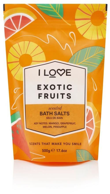 Солі для ванни I Love Scented Bath Salts заспокійливі та розслаблювальні Екзотичні фрукти 500 г (5060351545419) - зображення 1