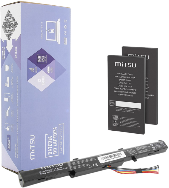 Bateria Mitsu do laptopów Asus GL752VL/N552VX 14.4V-14.8V 2200 mAh (5903050372231) - obraz 1