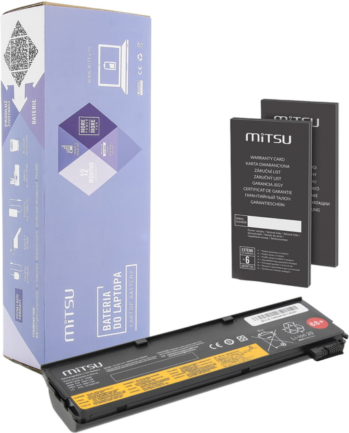 Акумулятор Mitsu для ноутбуків Lenovo T440/X240 10.8V-11.1V 4400 mAh (5902687184040) - зображення 1