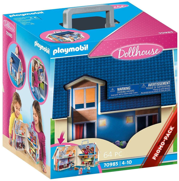 Zestaw do zabawy Playmobil 70985 Przenośny domek dla lalek (4008789709851) - obraz 1