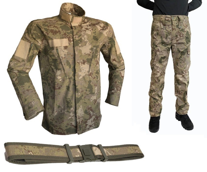Тактична військова форма (військовий кітель, військові тактичні штани, ремінь) комуфляж олівія, розмір S - зображення 1