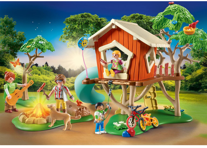 Zestaw figurek do zabawy Playmobil Family Fun Domek na drzewie ze zjeżdżalnią (4008789710017) - obraz 3