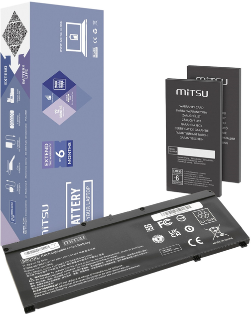 Акумулятор Mitsu для ноутбуків HP Pavilion Gaming 15/17 11.55V 4545 mAh (5904162453573) - зображення 1