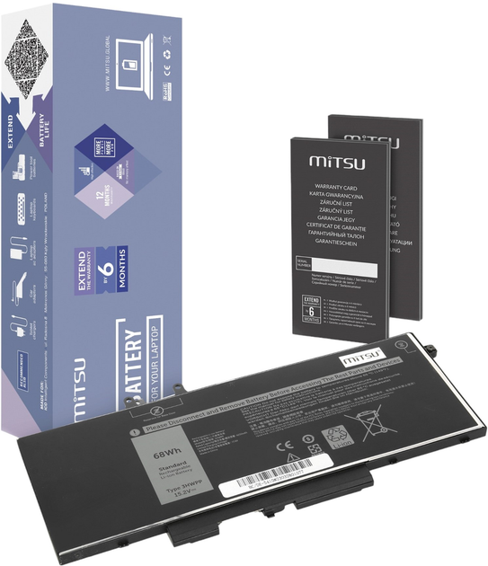 Акумулятор Mitsu для ноутбуків Dell Latitude 14 5410/15 5510 15.2V 4250 mAh (5904162454808) - зображення 1