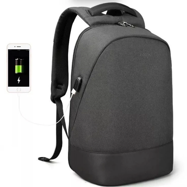 Рюкзак городской антивор Tigernu T-B3595 для ноутбука 15.6" с USB объем 20л. Тёмно-серый (TGN-T-B3595-1780) - Фото 1 Рюкзак городской антивор Tigernu T-B3595 для ноутбука 15.6" с USB объем 20л. Тёмно-серый (TGN-T-B3595-1780) - изображение 1