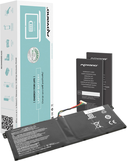 Акумулятор Movano Premium для ноутбуків Acer Aspire E3-111/V5-122 15.2V 2200 mAh (5903050373856) - зображення 1