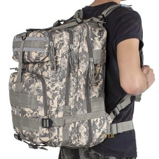 Тактический штурмовой военный рюкзак Armour Tactical B45 Oxford 600D (с системой MOLLE) 45 литров Серый пиксель - изображение 1