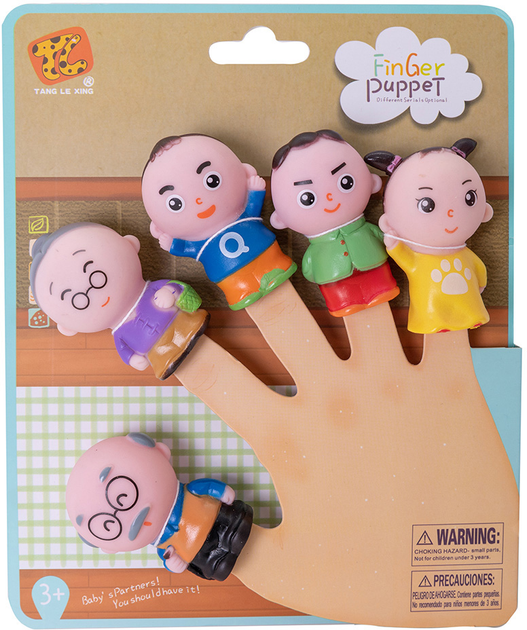 Zestaw zabawek na palce Askato Finger Puppets Family (6901440113463) - obraz 1