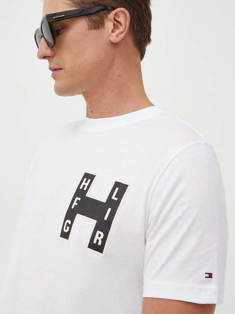 Футболка чоловіча Tommy Hilfiger MW0MW33893-YBR L Біла (8720645783657) - зображення 3