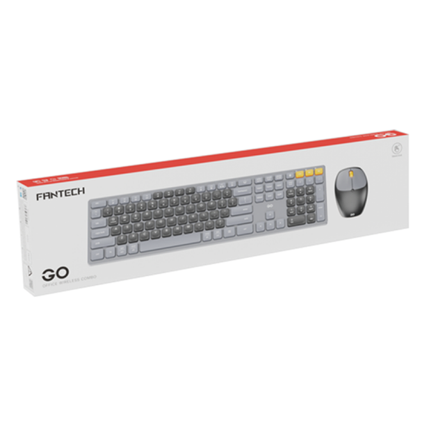 Беспроводной комплект клавиатура и мышь fantech go wk895 silent click серый цвет - изображение 2