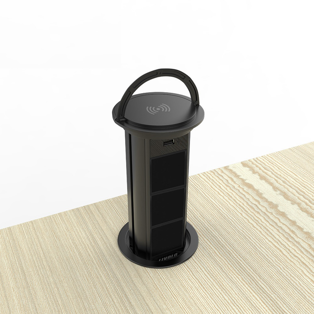 Пустая тройная выжвижная розетка с USB и беспроводной зарядкой Livolo ...