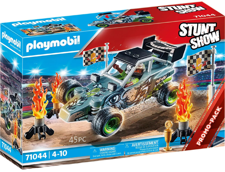 Zestaw do zabawy z figurką Playmobil Stunt Show Kaskader samochód wyścigowy (4008789710444) - obraz 1