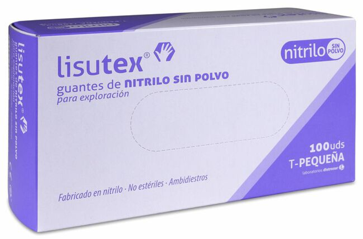Медицинские перчатки Guantex Lisutex Nitrilo S-P T-G S 100 шт (8470001660602) - изображение 1
