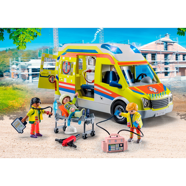 Zestaw figurek do zabawy Playmobil City Life Karetka pogotowia ze światłem i dźwiękiem (4008789712028) - obraz 3