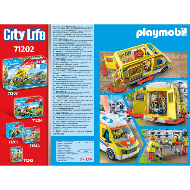 Zestaw figurek do zabawy Playmobil City Life Karetka pogotowia ze światłem i dźwiękiem (4008789712028) - obraz 5