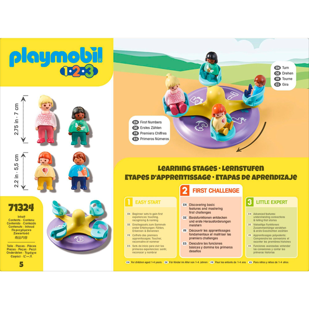 Zestaw figurek do zabawy Playmobil 1.2.3 Karuzela z cyferkami (4008789713247) - obraz 2