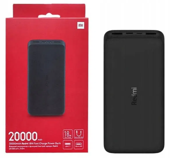 Батарея универсальная Xiaomi Redmi 20000mAh 18W Black (VXN4285CN ...