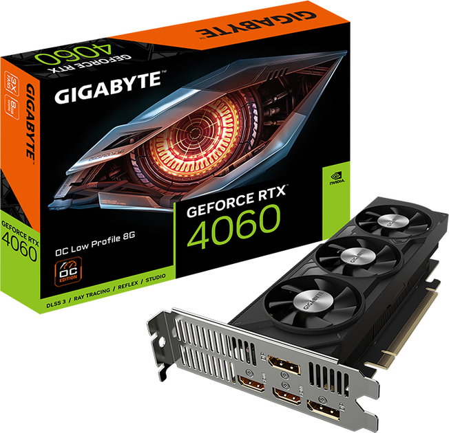 Відеокарта Gigabyte PCI-Ex GeForce RTX 4060 OC Low Profile 8GB GDDR6 (128bit) (2475/17000) (2 x HDMI, 2 x DisplayPort) (GV-N4060OC-8GL) - зображення 6