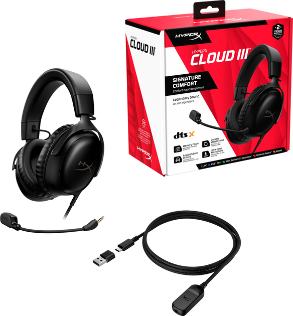 Słuchawki HyperX Cloud III Black (727A8AA) - obraz 7