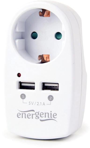 Ładowarka sieciowa EnerGenie 2x USB 2.1A (EG-ACU2-02) - obraz 1