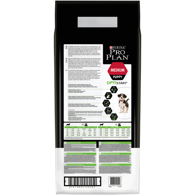 Корм Pro Plan Puppy Medium Optistart для цуценят середніх порід, 12 кг - Фото 4 Корм Pro Plan Puppy Medium Optistart для цуценят середніх порід, 12 кг - зображення 4