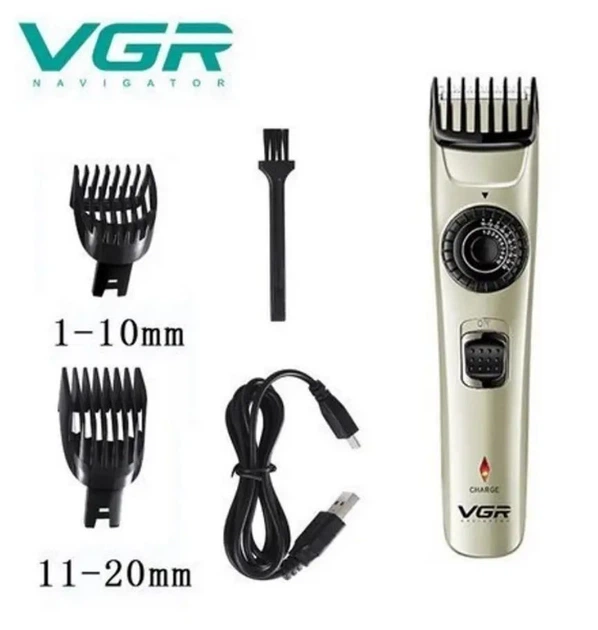 Аккумуляторная машинка для стрижки волос триммер с регулировкой длины VGR V O3I - изображение 4