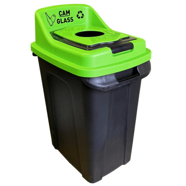 Бак для сортування сміття Planet Re-Cycler 70 л чорний - зелений (скло) - Фото 1 Бак для сортування сміття Planet Re-Cycler 70 л чорний - зелений (скло) - зображення 1