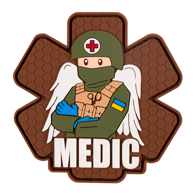 ПВХ патч "Військовий медик" кайот - Brand Element - зображення 1