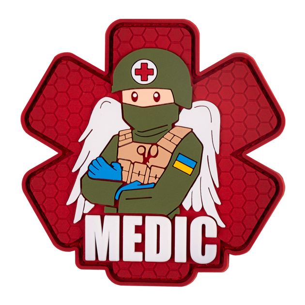 ПВХ патч "Військовий медик" червоний - Brand Element - зображення 1