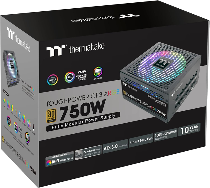 Блок питания Thermaltake Toughpower GF 3 ARGB 750 W (PS-TPD-0750F4FAGE-1) - изображение 7