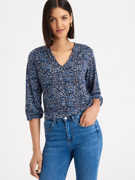 Блузка жіноча Greenpoint TOP704W22MDW01 40 Синя (5903245344265) - зображення 4