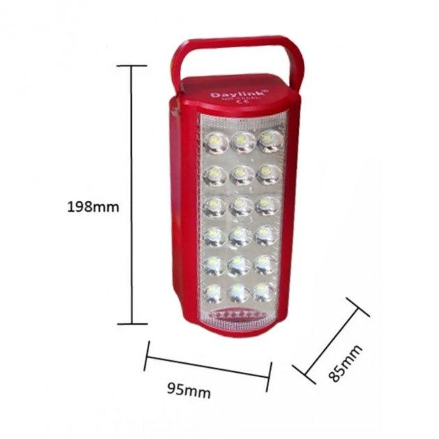 Переносной аккумуляторный фонарь Almina 2606L с функцией Power bank 2 режима 24 LED Красный - изображение 2