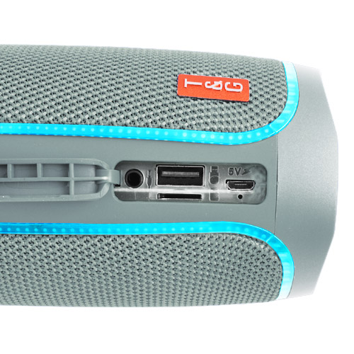 Колонка Bluetooth портативная TG-287 FM-радио USB/TF speakerphone с ремешком Grey - изображение 5