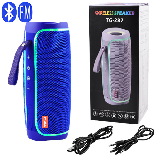 Колонка Bluetooth портативная TG-287 FM-радио USB/TF speakerphone с ремешком Blue - изображение 5