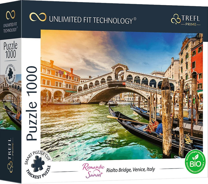 Puzzle Trefl Most Rialto Wenecja Włochy 68 x 48 cm 1000 elementów (5900511106923) - obraz 1