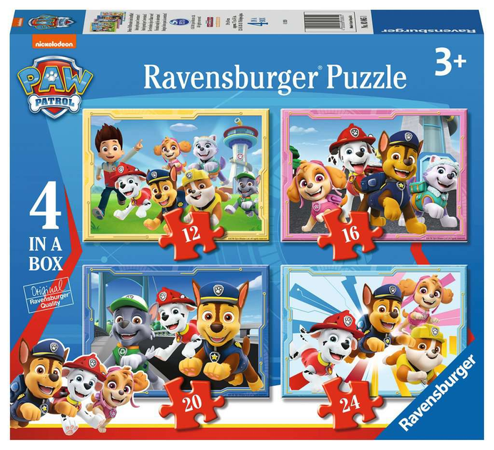 Zestaw puzzli Ravensburger Psi Patrol Team 19 x 14 cm 4 x 72 elementy (4005556030651) - obraz 1