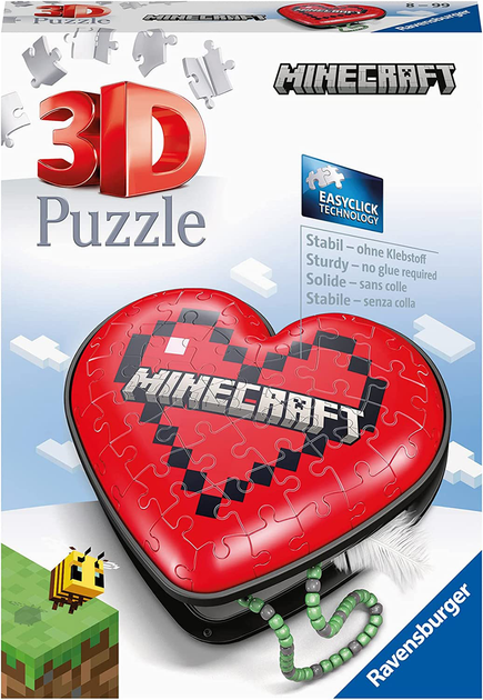 Puzzle 3D Ravensburger Minecraft Heart 11.2 x 10.3 x 4.8 cm 54 elementów (4005556112852) - obraz 1